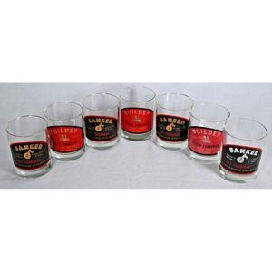 RARE Set Of (7) Vintage MCM Mixed Lot (4) Banker & (3) Builder Highball Glasses